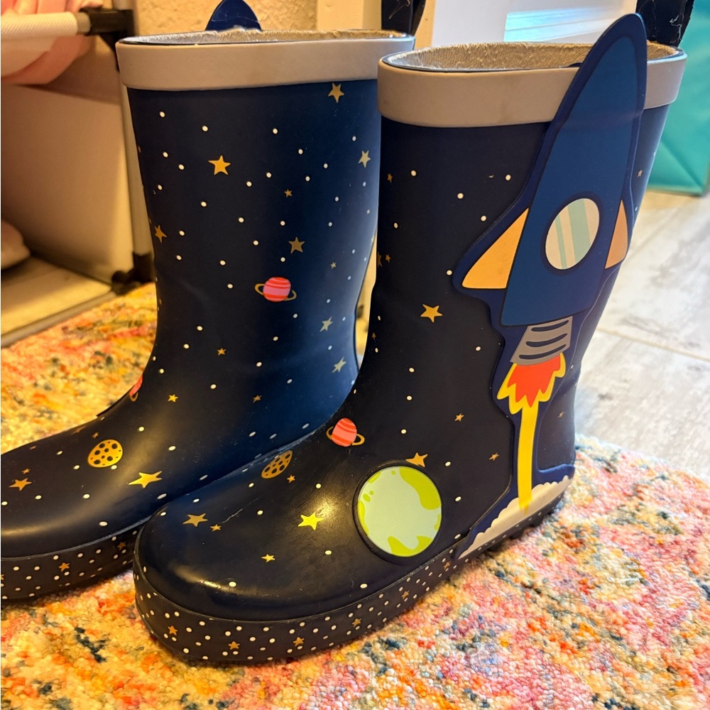 Target Kids Space-Themed Boots - Navy and Multicolor